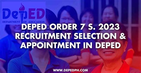 deped order no 7|DepEd Order 7 Series 2023: Guidelines on Recruitment, Selection and.